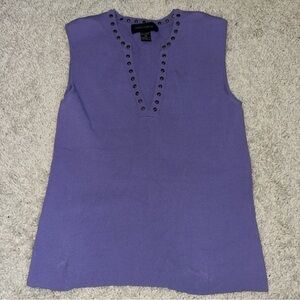 Vintage Y2K Cable and Gauge Women’s Purple studded Sleeveless Tank Top Size M